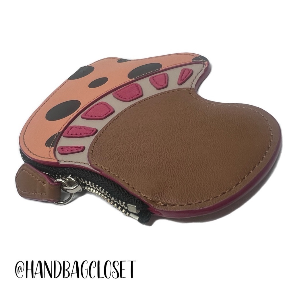 COACH MUSHROOM NOVELTY COIN CASE BAG GLOVETANNED LEATHER SILVER STYLE # F66185 - Picture 3 of 7